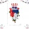 Glitzhome® 22.5" Patriotic Americana Metal Top Hat & Hydrangea Swag Wall Décor